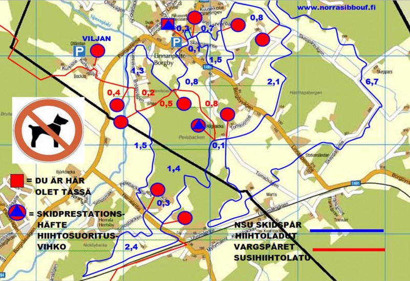 Skidspår i Borgby och Hertsby 2013